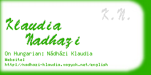 klaudia nadhazi business card
